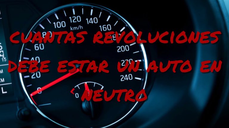 A cuántas revoluciones tiene que estar un coche en ralentí